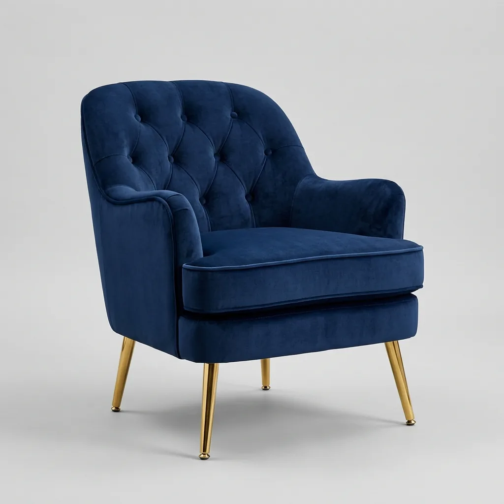 Accent Chair with Gold Frame